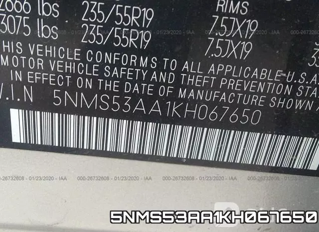 5NMS53AA1KH067650 фото 10