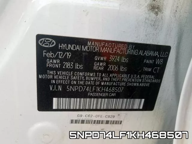 5NPD74LF1KH468507 фото 2
