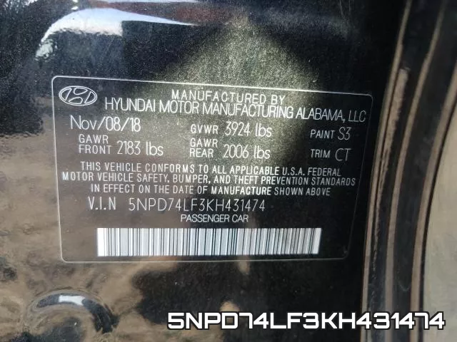 5NPD74LF3KH431474 фото 2