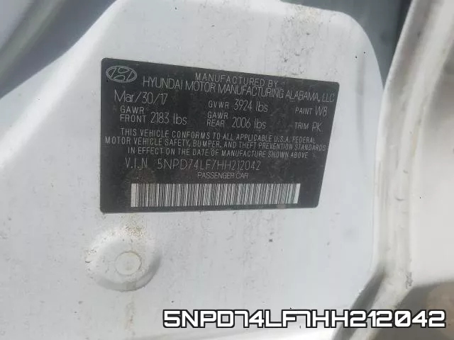 5NPD74LF7HH212042 фото 2