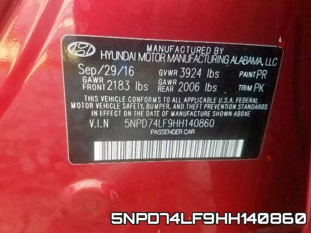 5NPD74LF9HH140860 фото 2