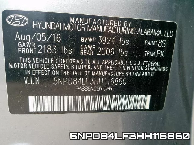 5NPD84LF3HH116860 фото 2