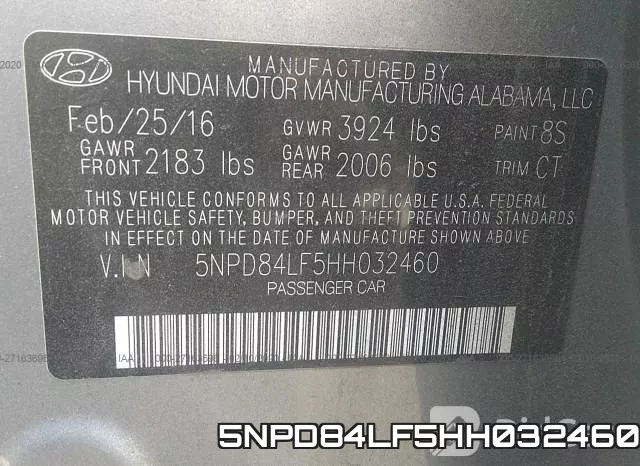 5NPD84LF5HH032460 фото 10
