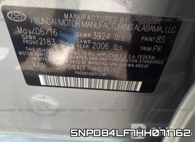 5NPD84LF7HH071762 фото 10