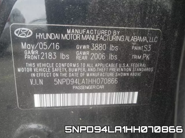 5NPD94LA1HH070866 фото 2