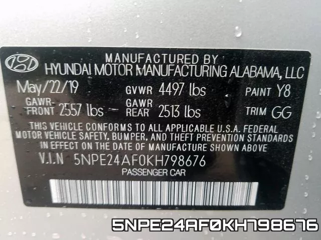 5NPE24AF0KH798676 фото 2