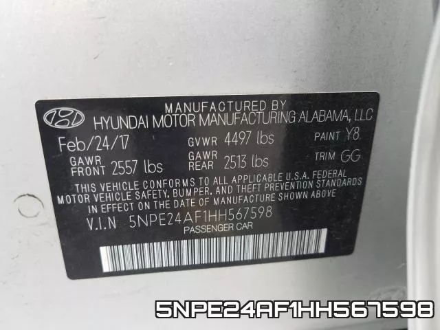 5NPE24AF1HH567598 фото 2