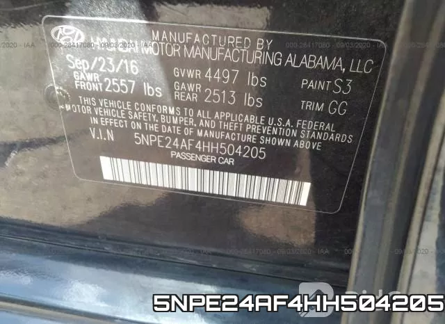 5NPE24AF4HH504205 фото 10
