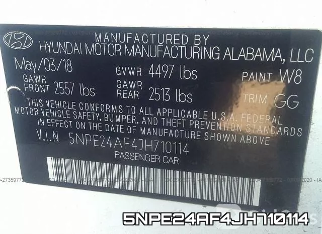 5NPE24AF4JH710114 фото 10