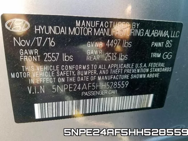 5NPE24AF5HH528559 фото 2