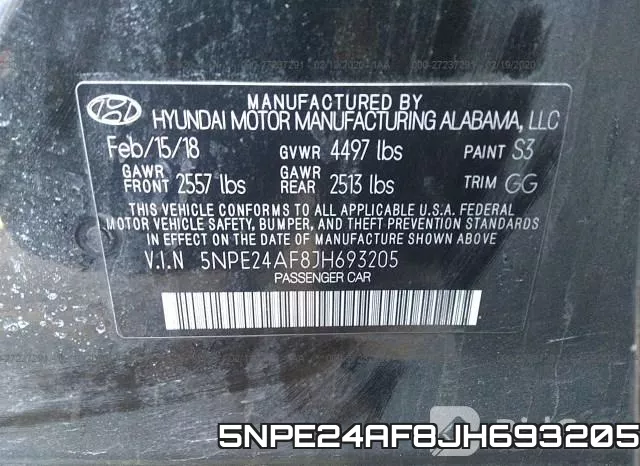 5NPE24AF8JH693205 фото 10