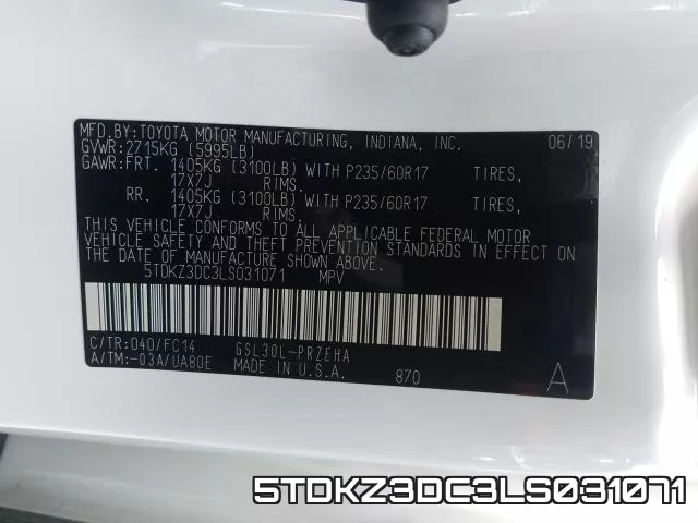 5TDKZ3DC3LS031071 фото 2