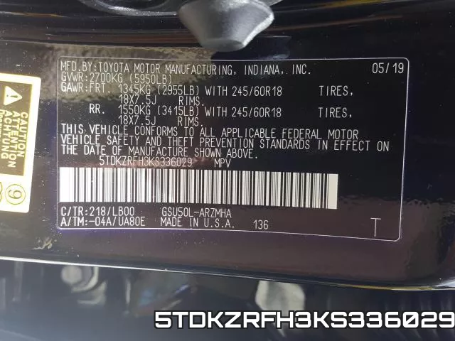 5TDKZRFH3KS336029 фото 2