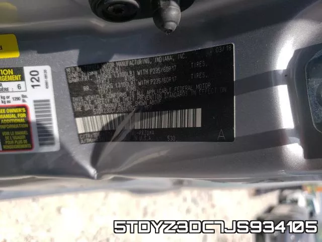 5TDYZ3DC7JS934105 фото 2