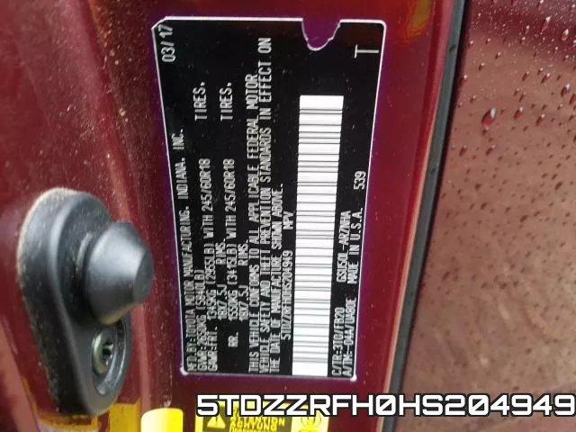 5TDZZRFH0HS204949 фото 2
