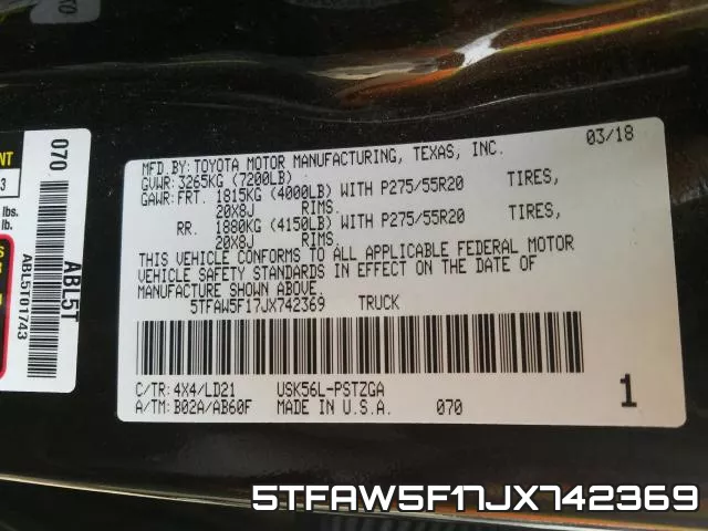 5TFAW5F17JX742369 фото 2