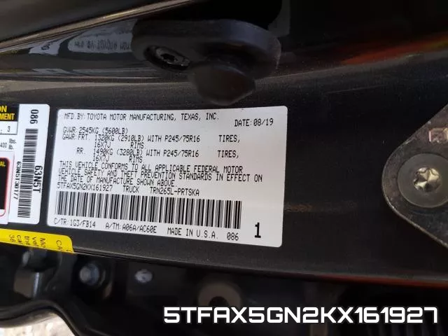 5TFAX5GN2KX161927 фото 2