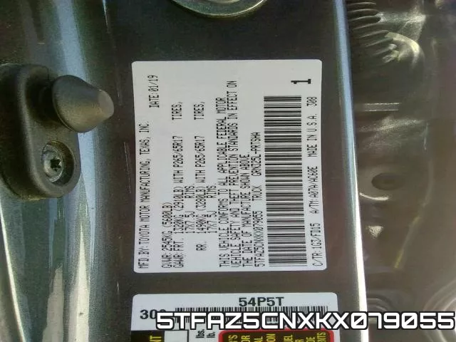 5TFAZ5CNXKX079055 фото 2