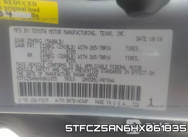 5TFCZ5AN6HX061835 фото 10