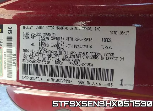 5TFSX5EN3HX057530 фото 10