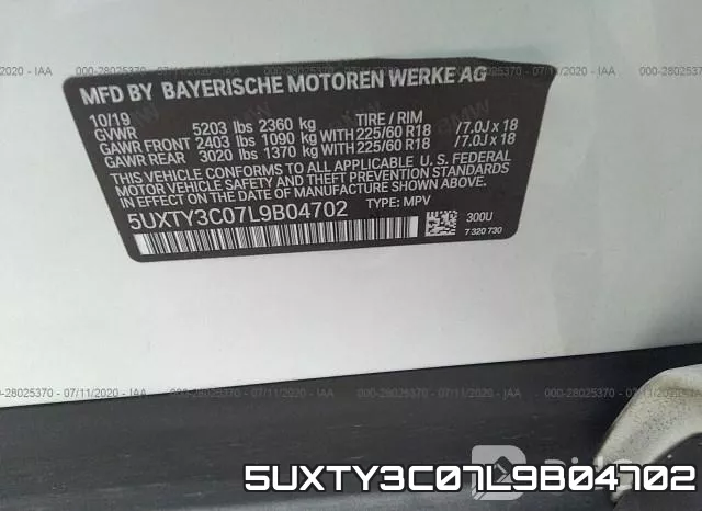 5UXTY3C07L9B04702 фото 10