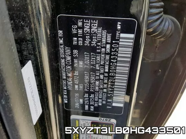 5XYZT3LB0HG433501 фото 2