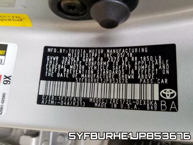 5YFBURHE1JP853676 фото 2
