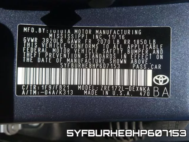 5YFBURHE8HP607153 фото 2