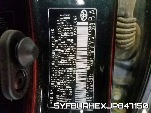 5YFBURHEXJP847150 фото 2