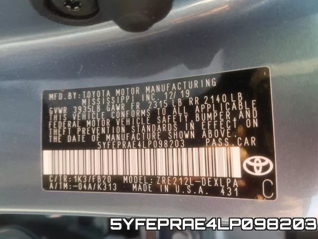 5YFEPRAE4LP098203 фото 2