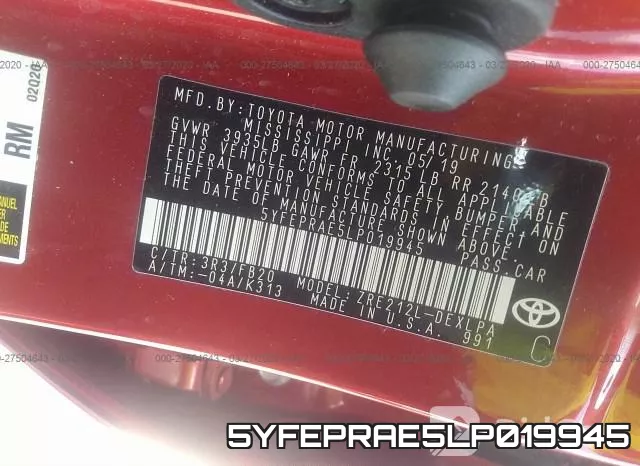 5YFEPRAE5LP019945 фото 10