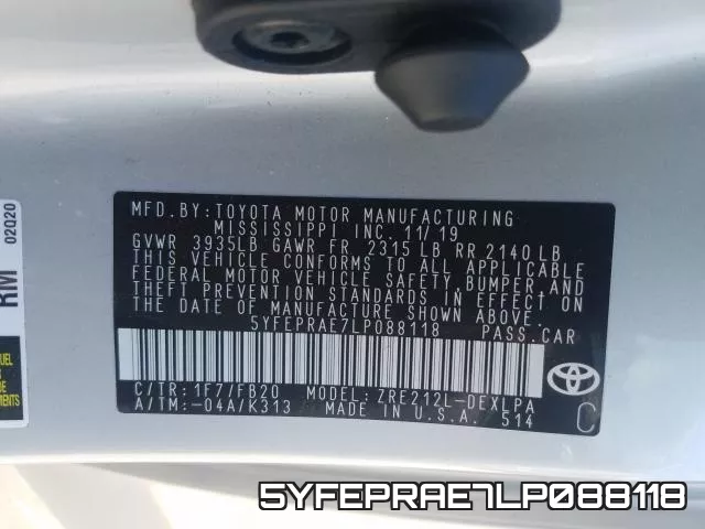 5YFEPRAE7LP088118 фото 2