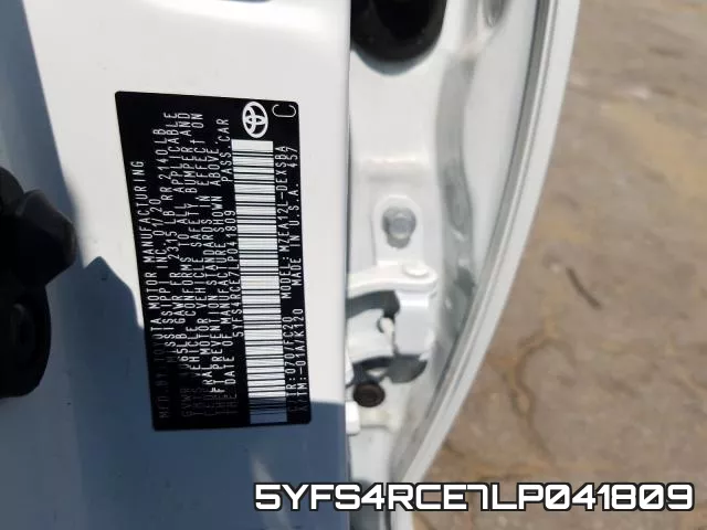 5YFS4RCE7LP041809 фото 2