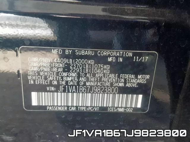 JF1VA1B67J9823800 фото 2