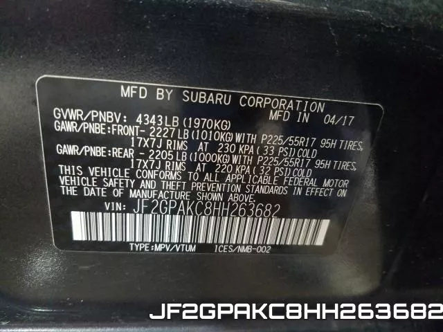 JF2GPAKC8HH263682 фото 2