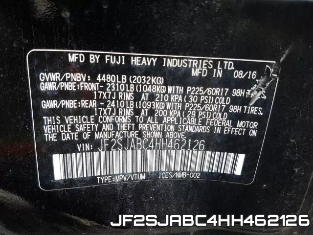 JF2SJABC4HH462126 фото 2