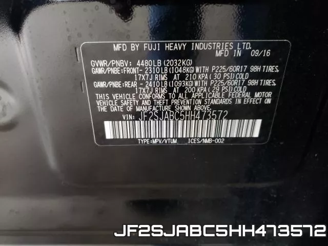JF2SJABC5HH473572 фото 2