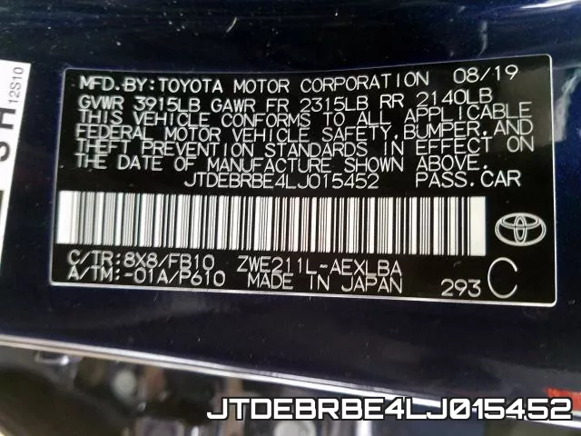 JTDEBRBE4LJ015452 фото 2