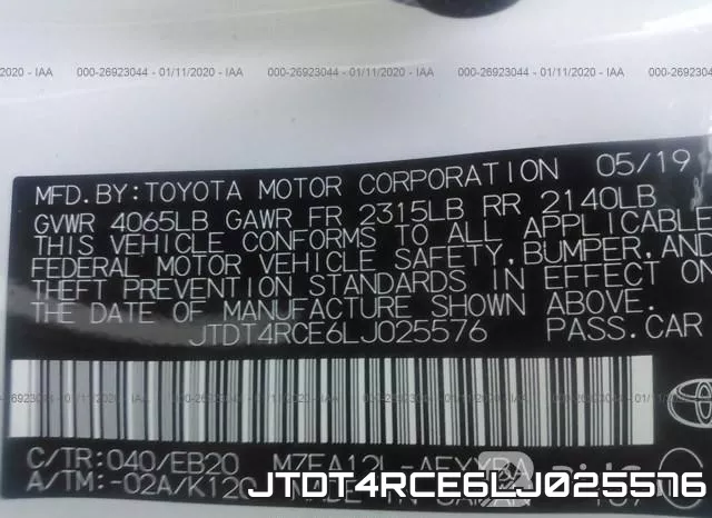 JTDT4RCE6LJ025576 фото 10