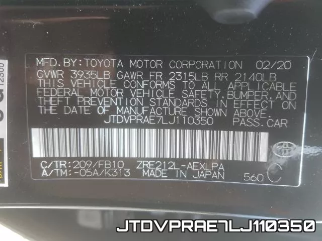 JTDVPRAE7LJ110350 фото 2