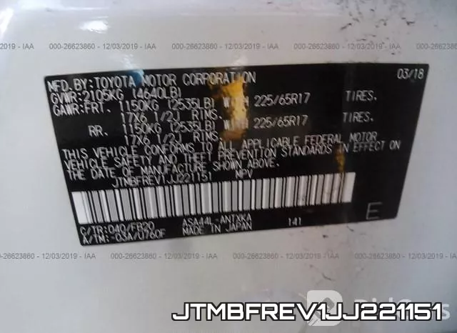 JTMBFREV1JJ221151 фото 10