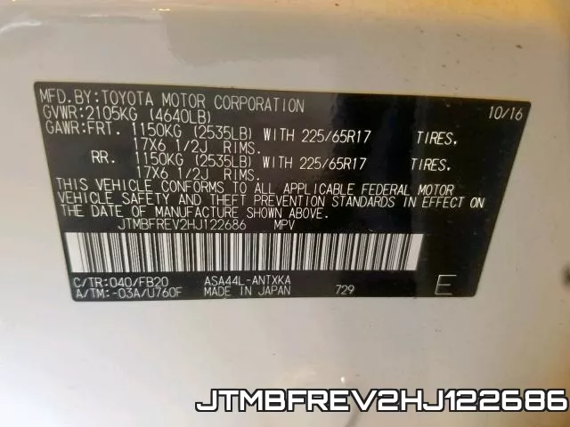 JTMBFREV2HJ122686 фото 2