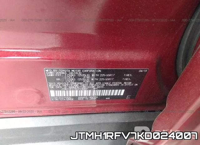 JTMH1RFV7KD024007 фото 10