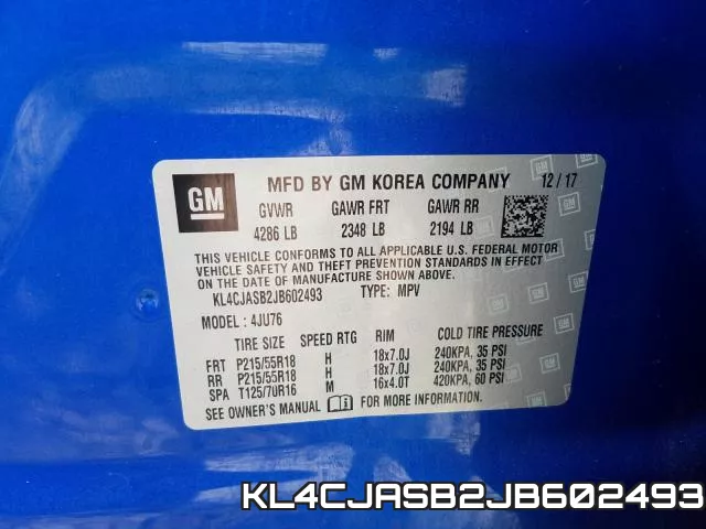 KL4CJASB2JB602493 фото 2