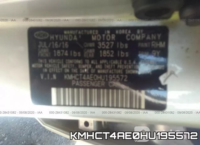 KMHCT4AE0HU195572 фото 9
