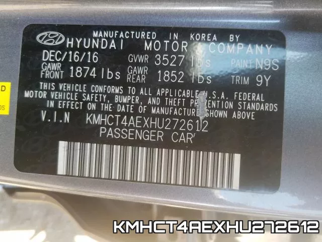 KMHCT4AEXHU272612 фото 2