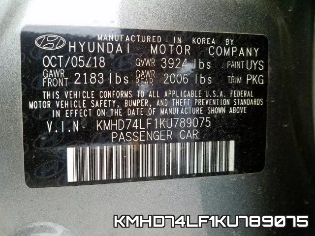 KMHD74LF1KU789075 фото 2