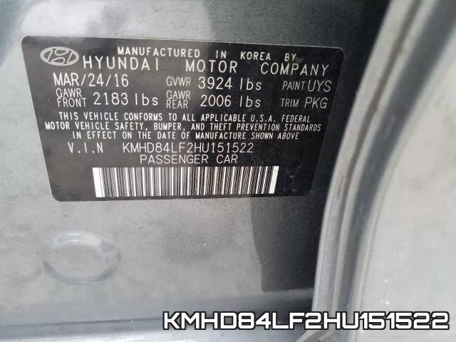 KMHD84LF2HU151522 фото 2