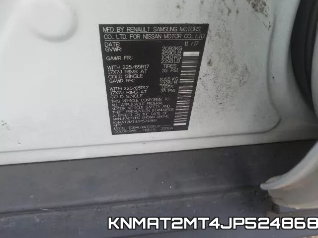 KNMAT2MT4JP524868 фото 2
