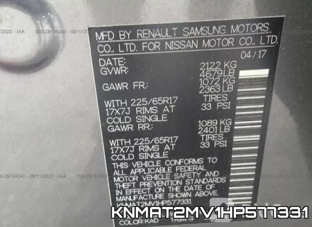 KNMAT2MV1HP577331 фото 10